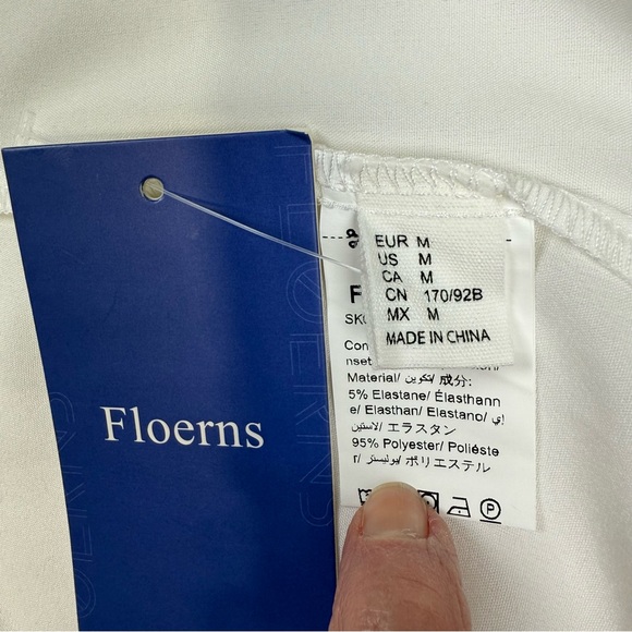 NWT Floerns Embroidered White Babydoll Style Sleeveless Top Colorful Accents - Picture 6 of 11